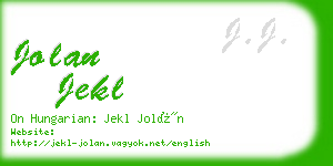 jolan jekl business card
